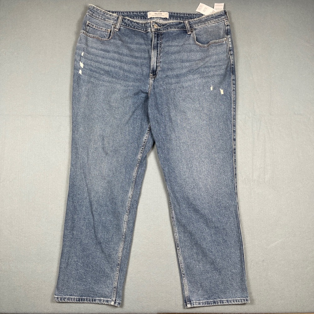 Hollister Jeans Womens 20 Blue Ultra High Rise 90s Straight Vintage Stretch NWT